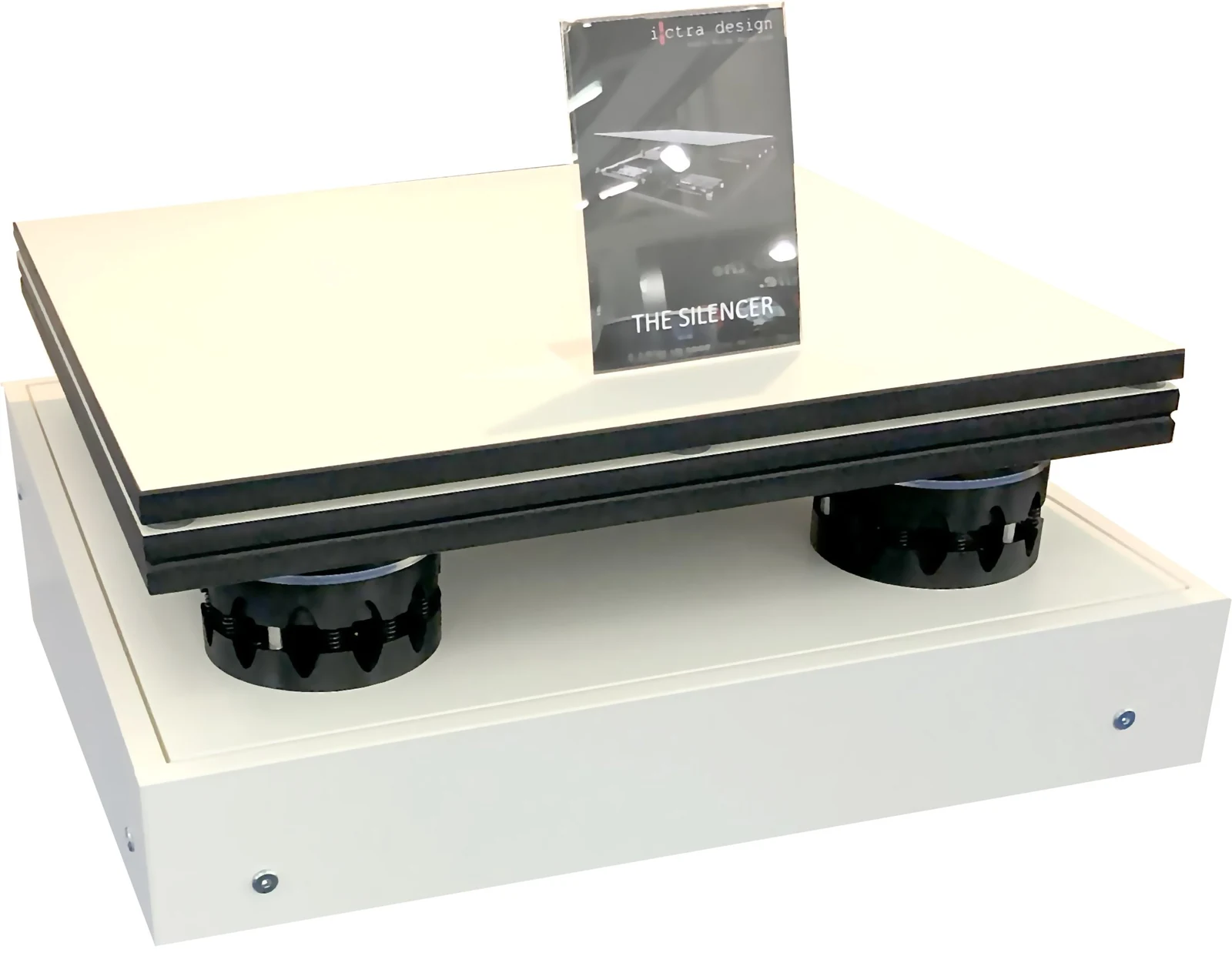 Silencer platform mounted above spring-equipped units in a development test arrangement