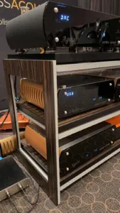 Close view of the new ITO rack's side frame, shelves and equipment supports.