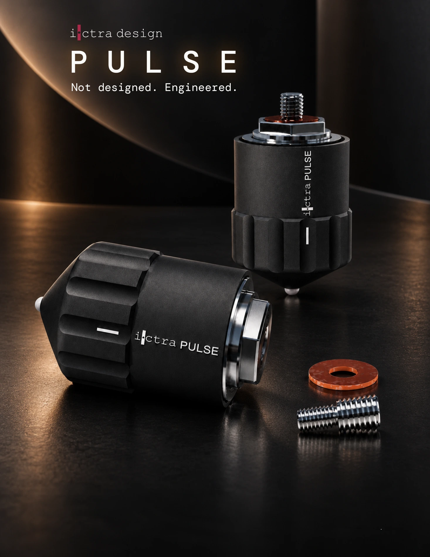 I·ctra PULSE campaign: two PULSE units with mounting ring and threaded stud. Not designed. Engineered.